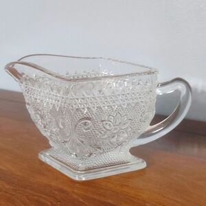 Vintage Indiana Pressed Clear Glass Tiara Pattern Diamond Shape Creamer